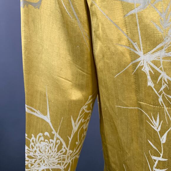 HAIDER ACKERMANN Size S Gold White Jacquard Linen Silk Layered Long Sleeve Shirt - Picture 10 of 14